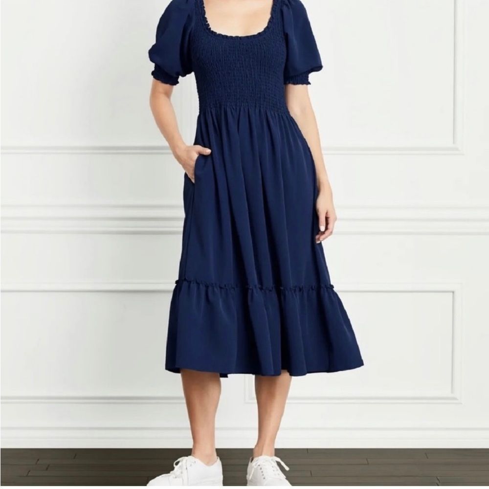Hill House Louisa Nap dress in Navy Blue Crepe